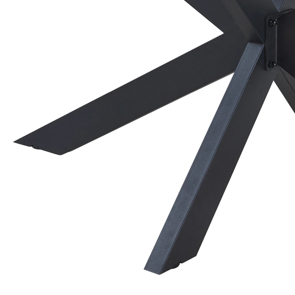 Gamba Centrale Oberau a Forma Stella per Tavolo Fai da te 85 x 85 x 71 cm Acciaio Nero [en.casa]