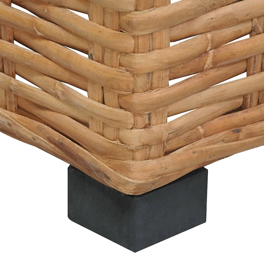 Divano Angolare con Cuscini in Rattan Naturale 286279