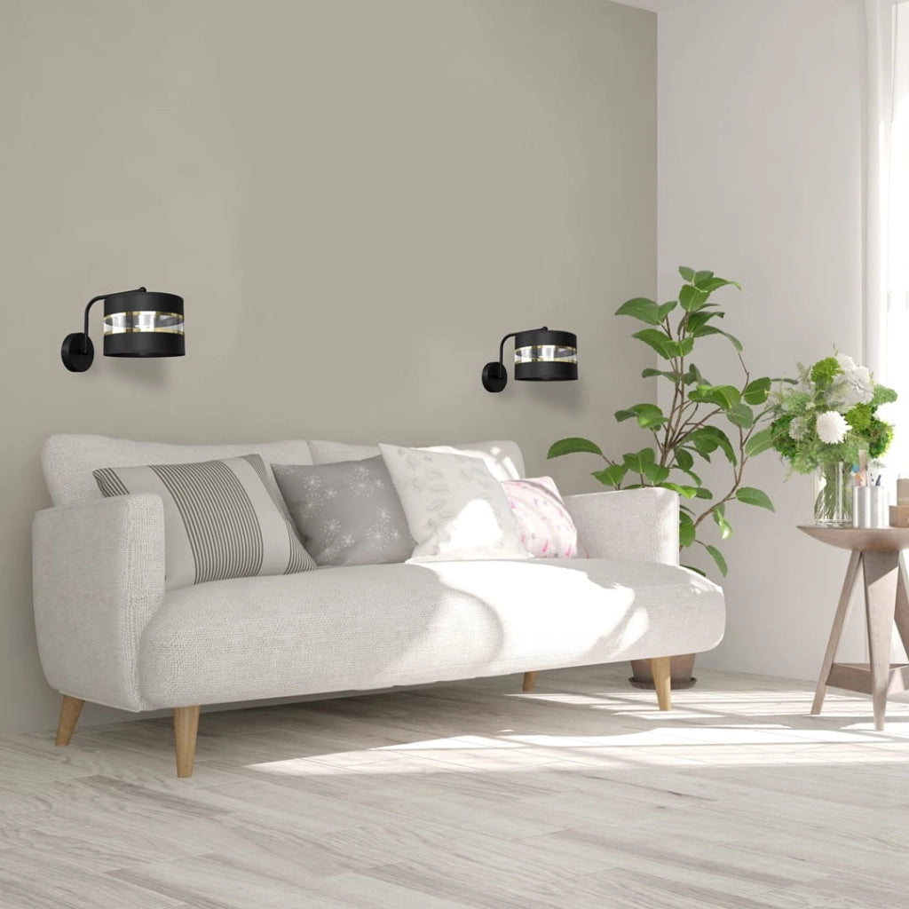 Applique da parete Ultimo nero/oro 1xE27 60W Milagro