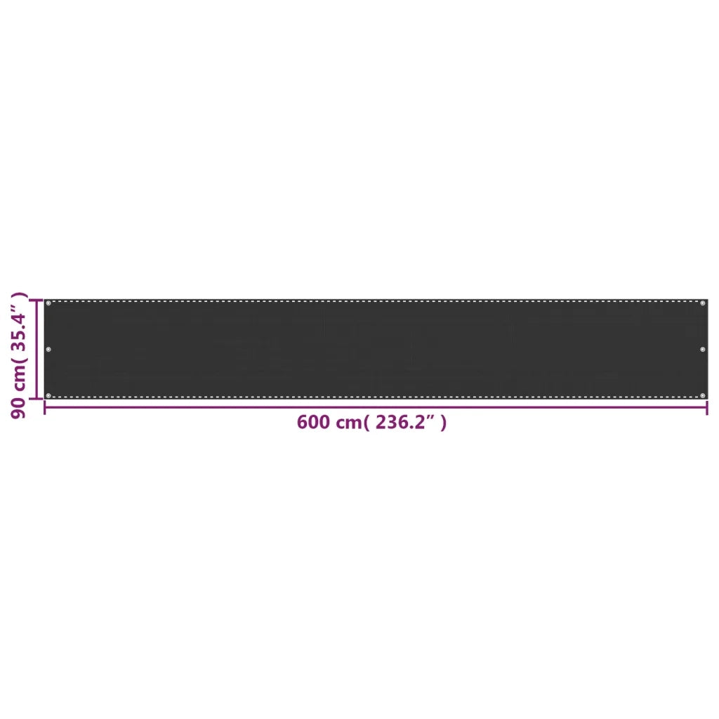 Paravento da Balcone HDPE 90x600 cm Antracite 42315