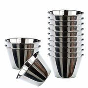 Trade Shop - Set 12 Pezzi Mini Stampi In Acciaio Inox Per Budini Dolci Dimensione 9 Cm -