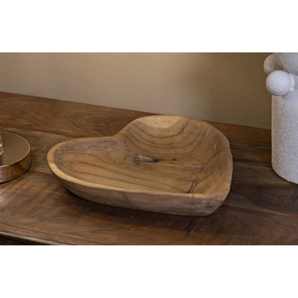 Vassoio Cuore 18, Marrone, Legno, 27x29x4 cm