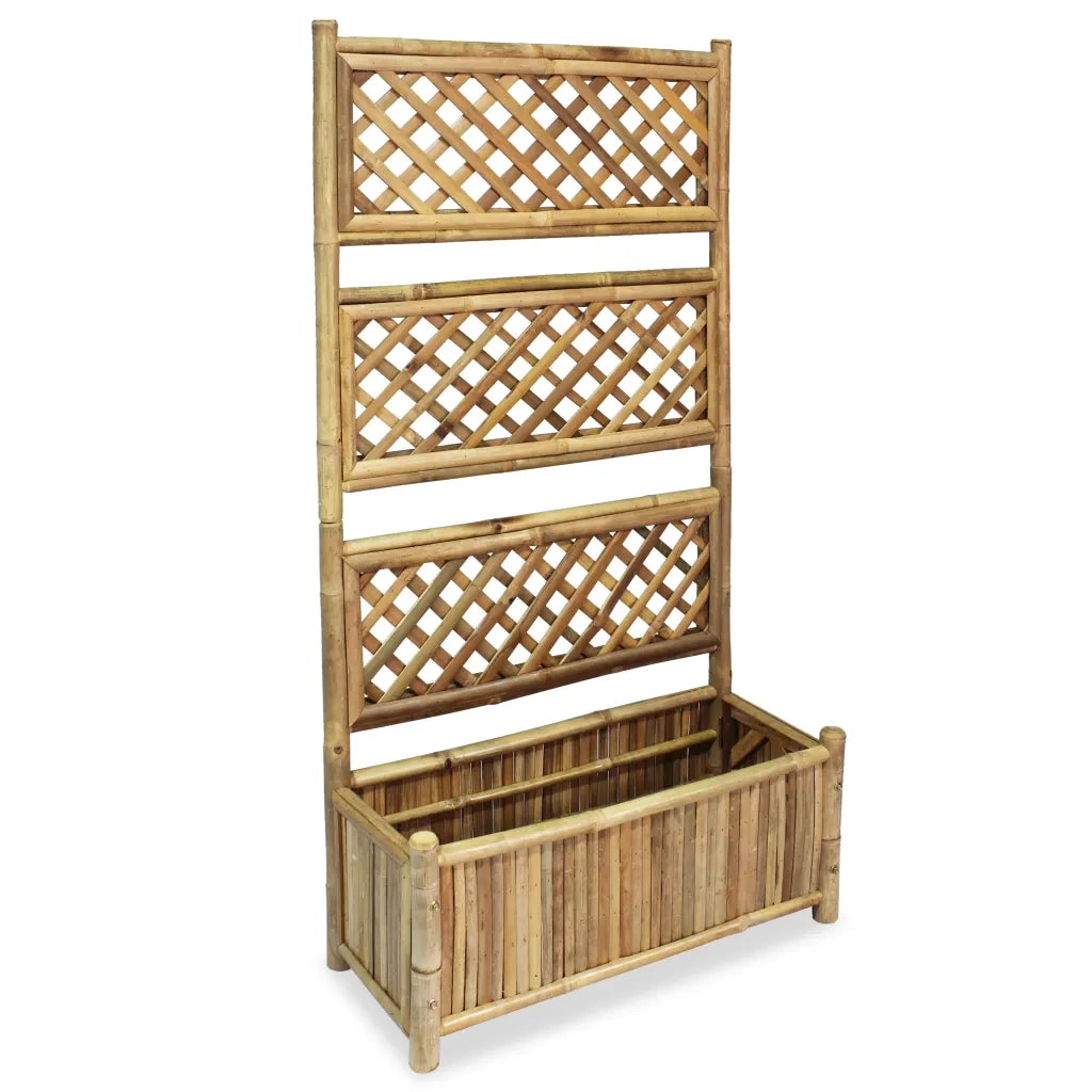 Letto Rialzato da Giardino con Graticcio in Bambù 70 cm 43714