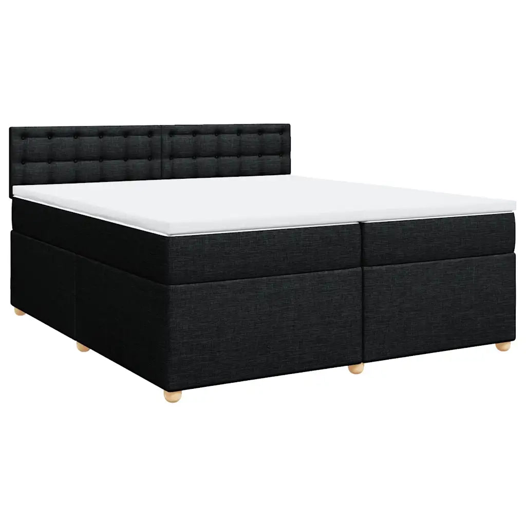 Giroletto a Molle con Materasso Nero 200x200 cm in Tessuto