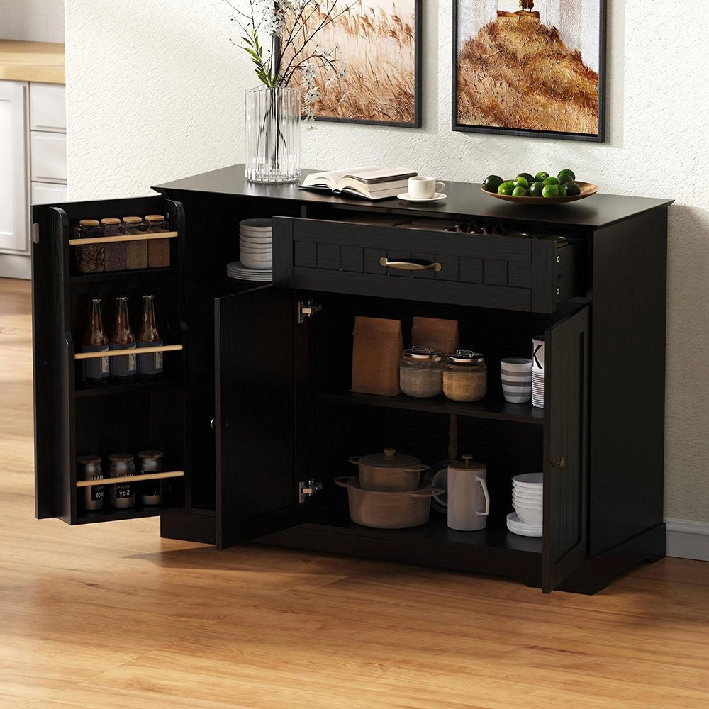 Buffet moderno elegante 3 porte 1 cassetto - Xylo - Nero