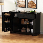 Buffet moderno elegante 3 porte 1 cassetto - Xylo - Nero