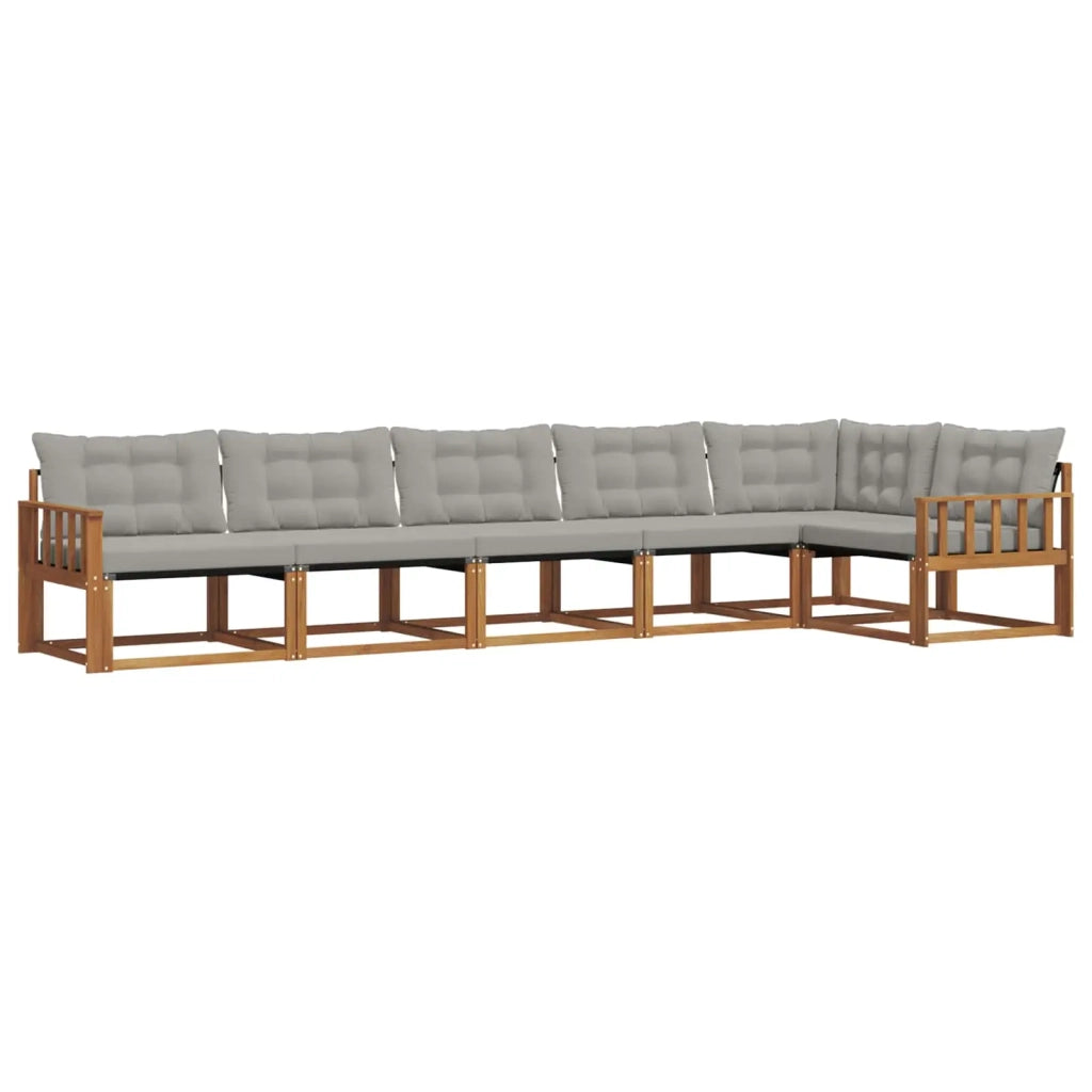 Set di divani da esterno 6 pcs Grigio Naturale e Chiaro 3369502