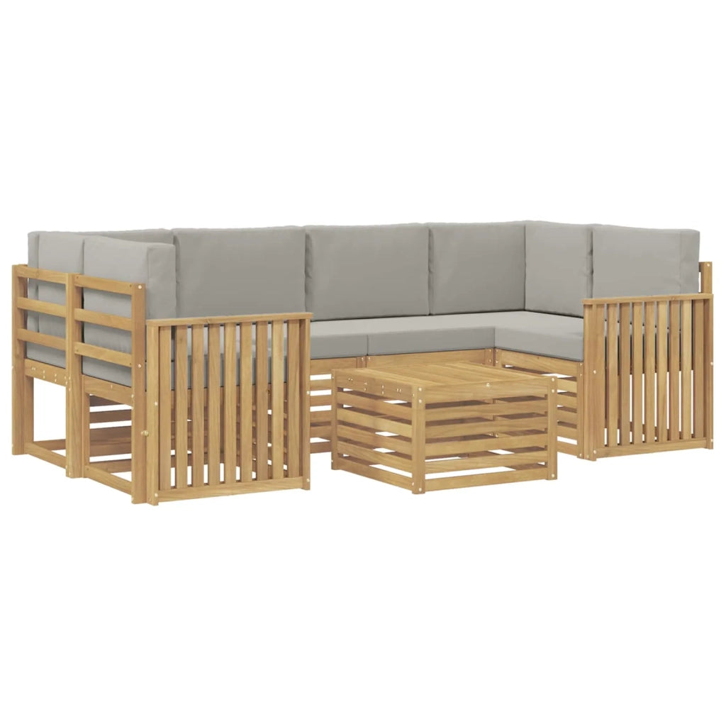 Set di divani da esterno 7 pcs Bianco e Grigio Chiaro 3391471