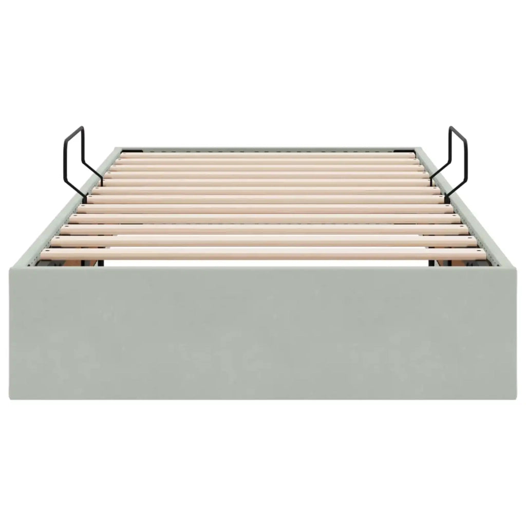 Letto ottomano Grigio Chiaro 90 x 200 cm Velluto 3442856