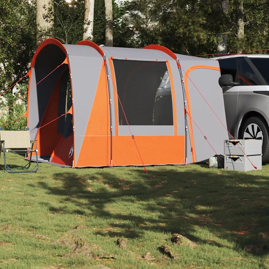Tenda da Campeggio 4 Persone-Tenda per Escursionismo Grigio e Arancione Impermeabile 543501