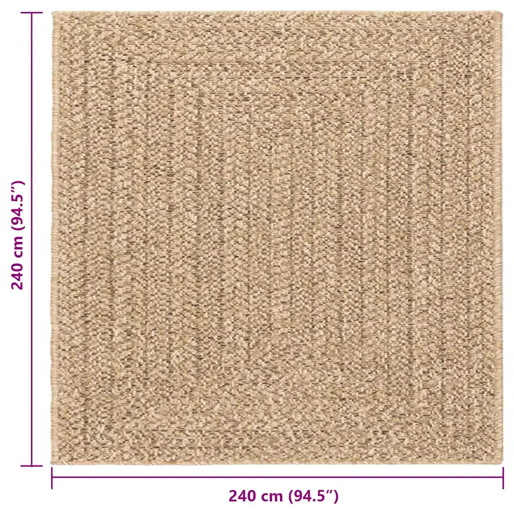 Tappeto ZIZUR 240x240 cm Aspetto Iuta per Interni ed Esterni 4006156