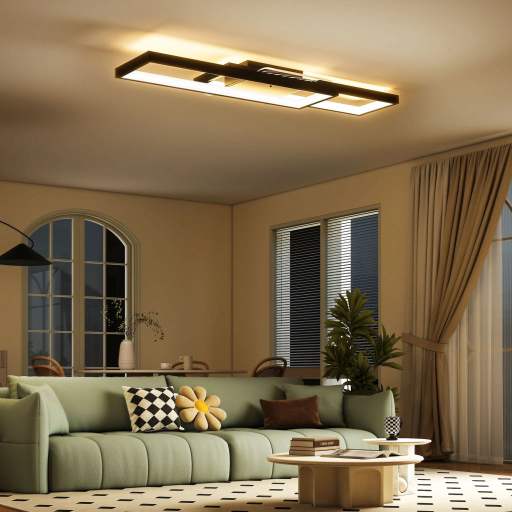 Plafonnier LED ¨C zephmum ¨C 70x30 cm, nero