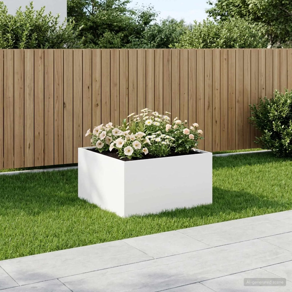 Vaso da giardino Bianco 80 x 80 x 40 cm 8005108