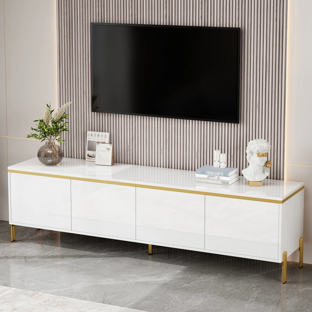 Cassettiera per TV bianca in truciolare 170 cm