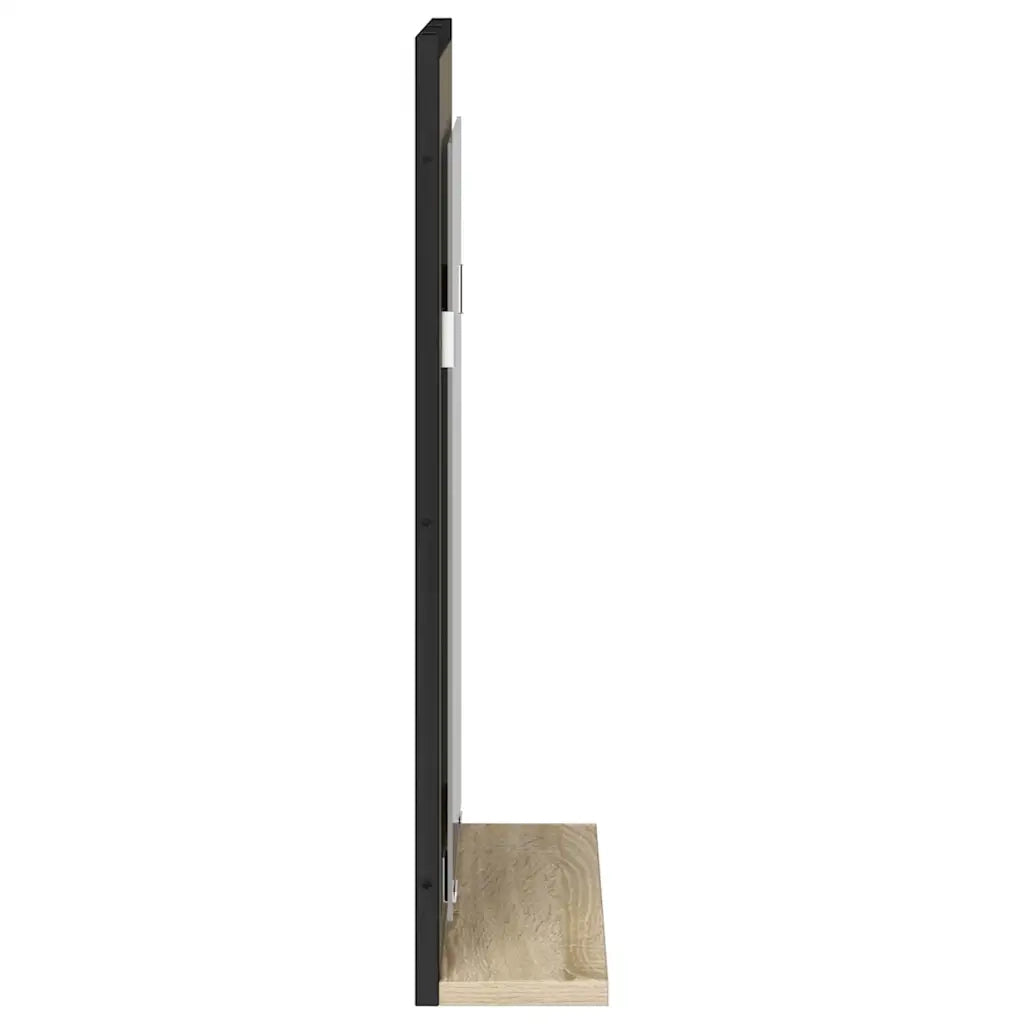 Specchio da bagno con lo scaffale-Mensola con Specchio Nero 50 x 12 x 60 cm