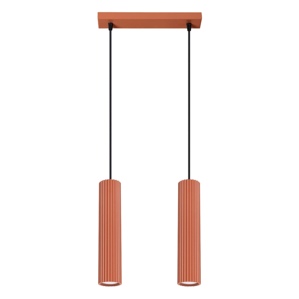 Lampada a sospensione KARBON 2 rosso ocra
