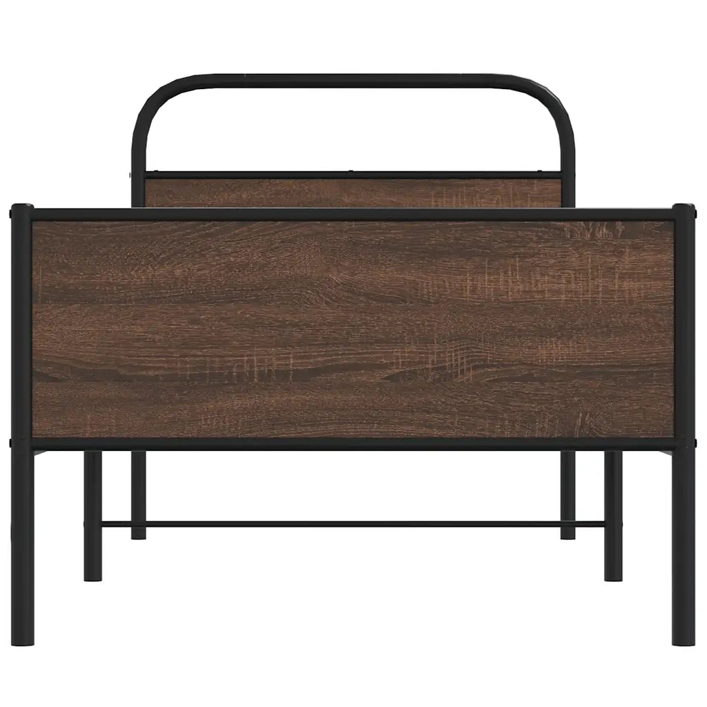 Giroletto senza Materasso-Struttura Letto Rovere Marrone 90x190cm in Truciolato 331037
