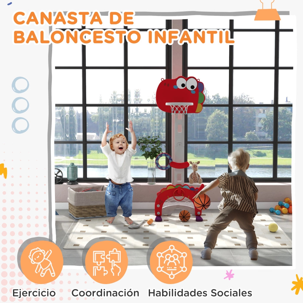 Canestro Basket Bambini Altezza Regolabile con Palla ¨C zephmum ¨C Rosso