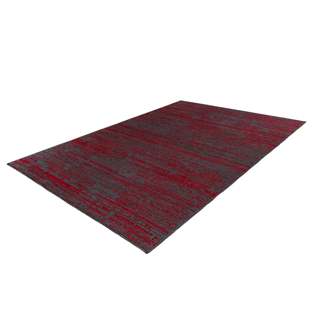 Tappeto moderno Kalevi in rosso effetto vintage