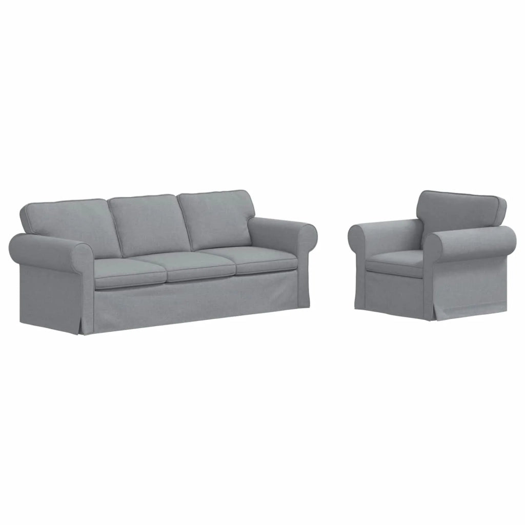 Set di divani 2 pcs Grigio chiaro 215 x 82 x 80 cm Tessuto 3407574