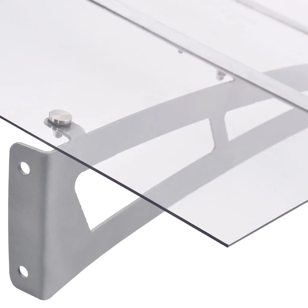 Baldacchino per Porta Argento e Trasparente 150x90 cm PET 144829