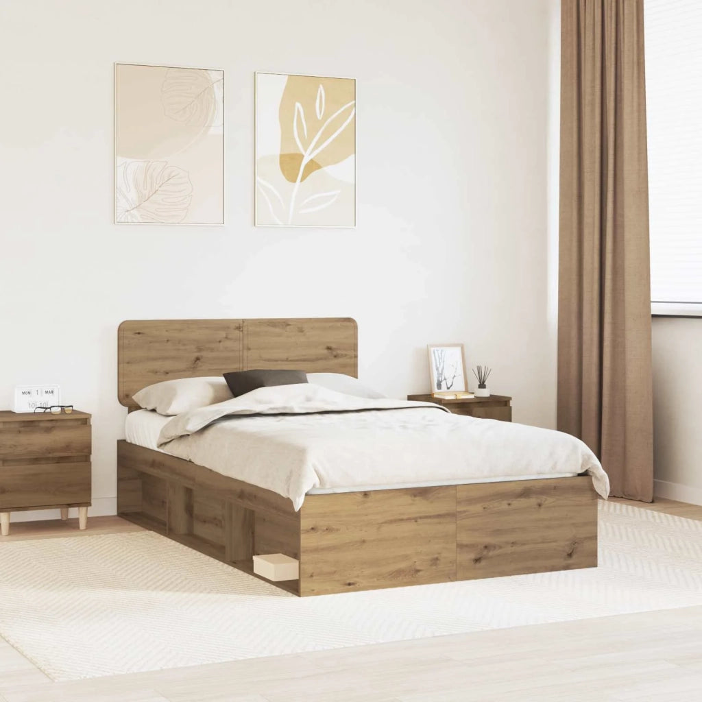 Letto matrimoniale | Letto per adulti | Struttura del letto Rovere Artigianale 120 x 200 cm