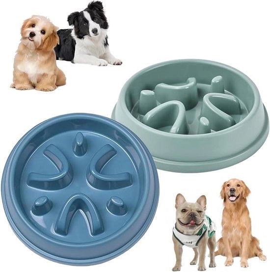 Anti schrokbak per cani - alimentazione lenta - ciotola per piccoli e medi animali domestici - 21 x 45 cm