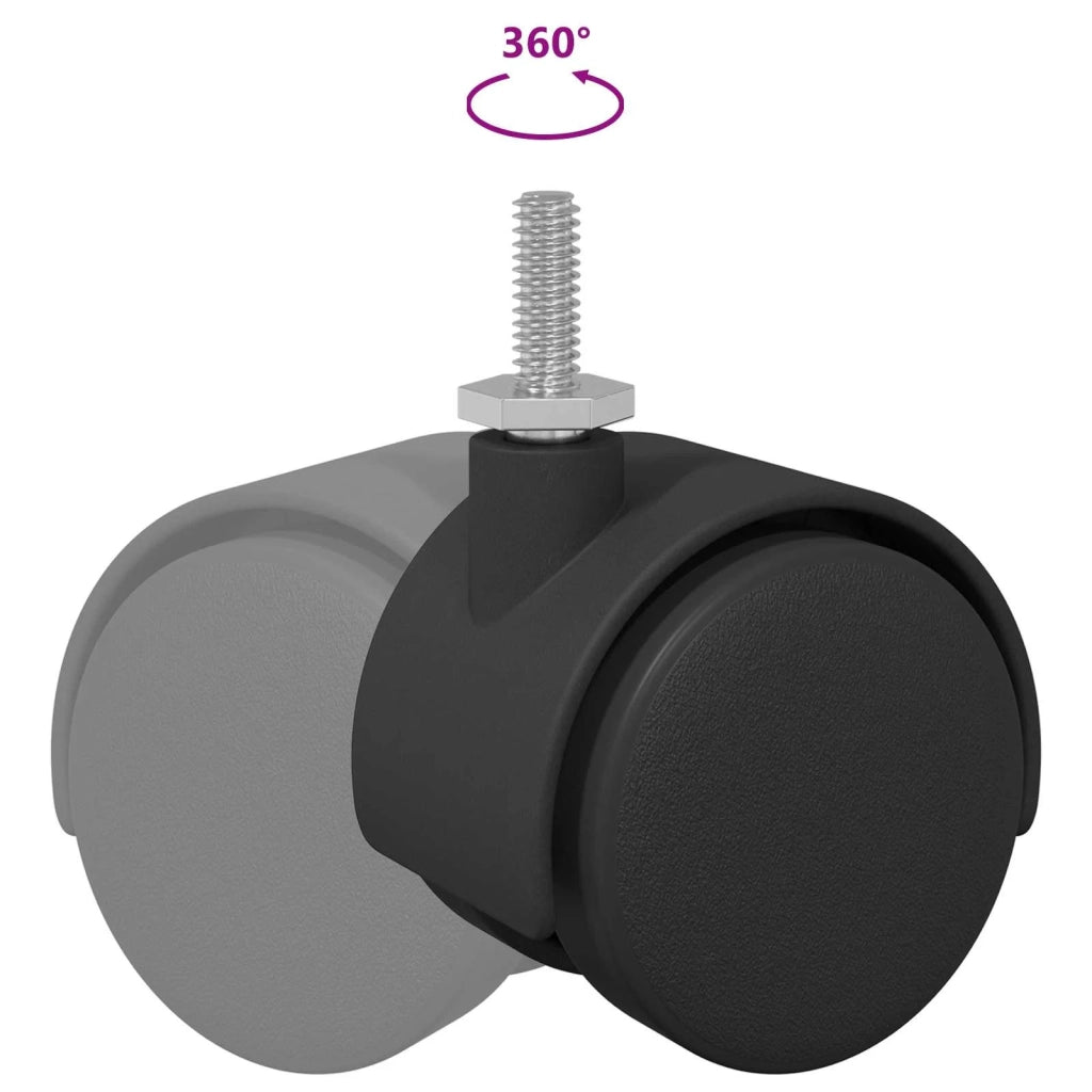 Ruota 2 pcs Nero e Argento 40,1 x 40,1 x 37,8 mm Ferro e PP 864774