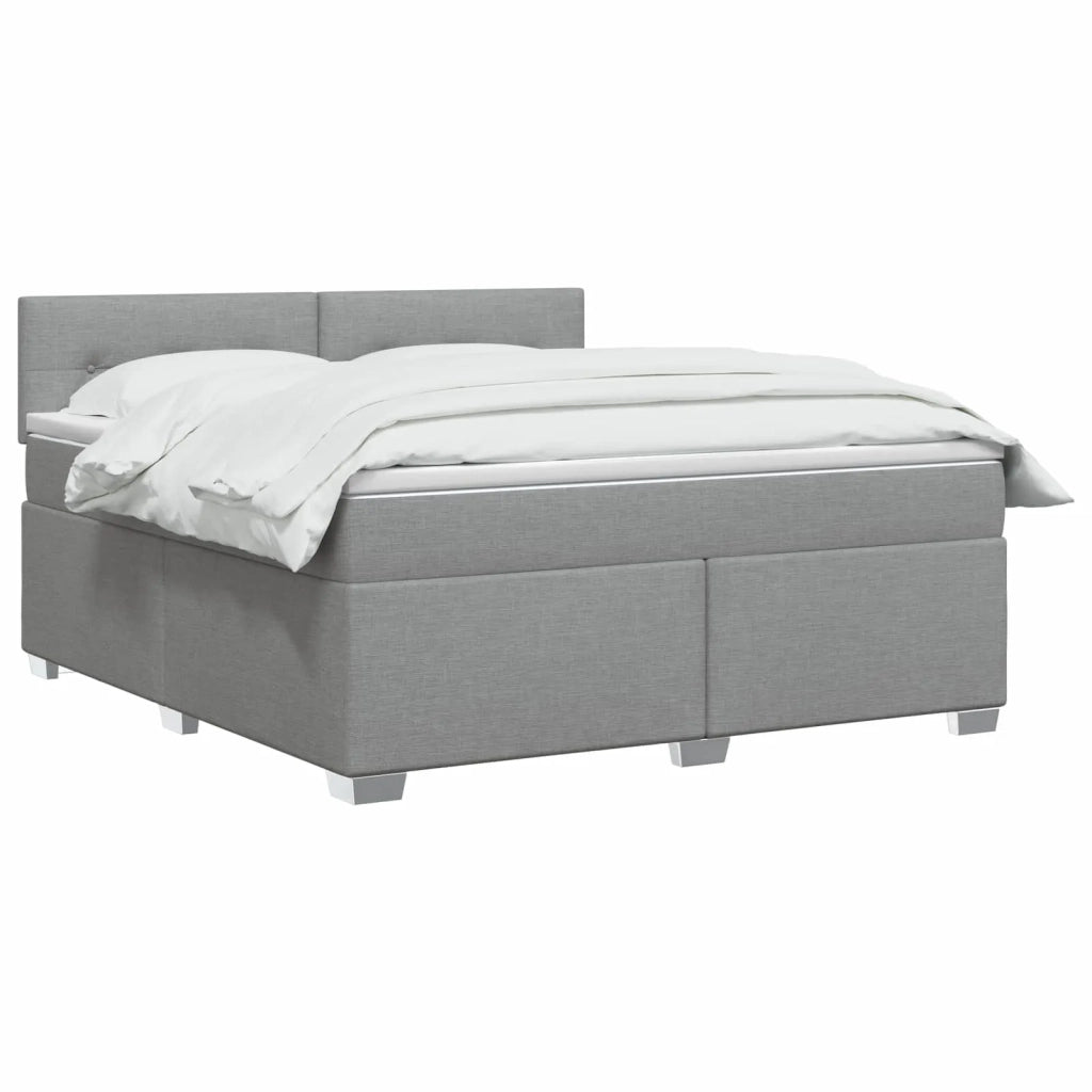 Letto con Box Spring, Materasso e LED Grigio Chiaro Tessuto 3451959