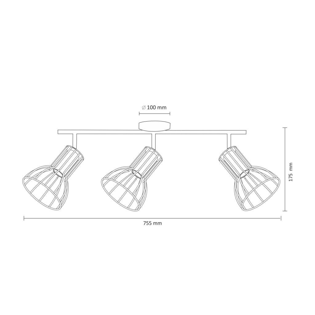 Plafoniera/Applique orientabile SOFIA 3 luci E14 nero rame Polux
