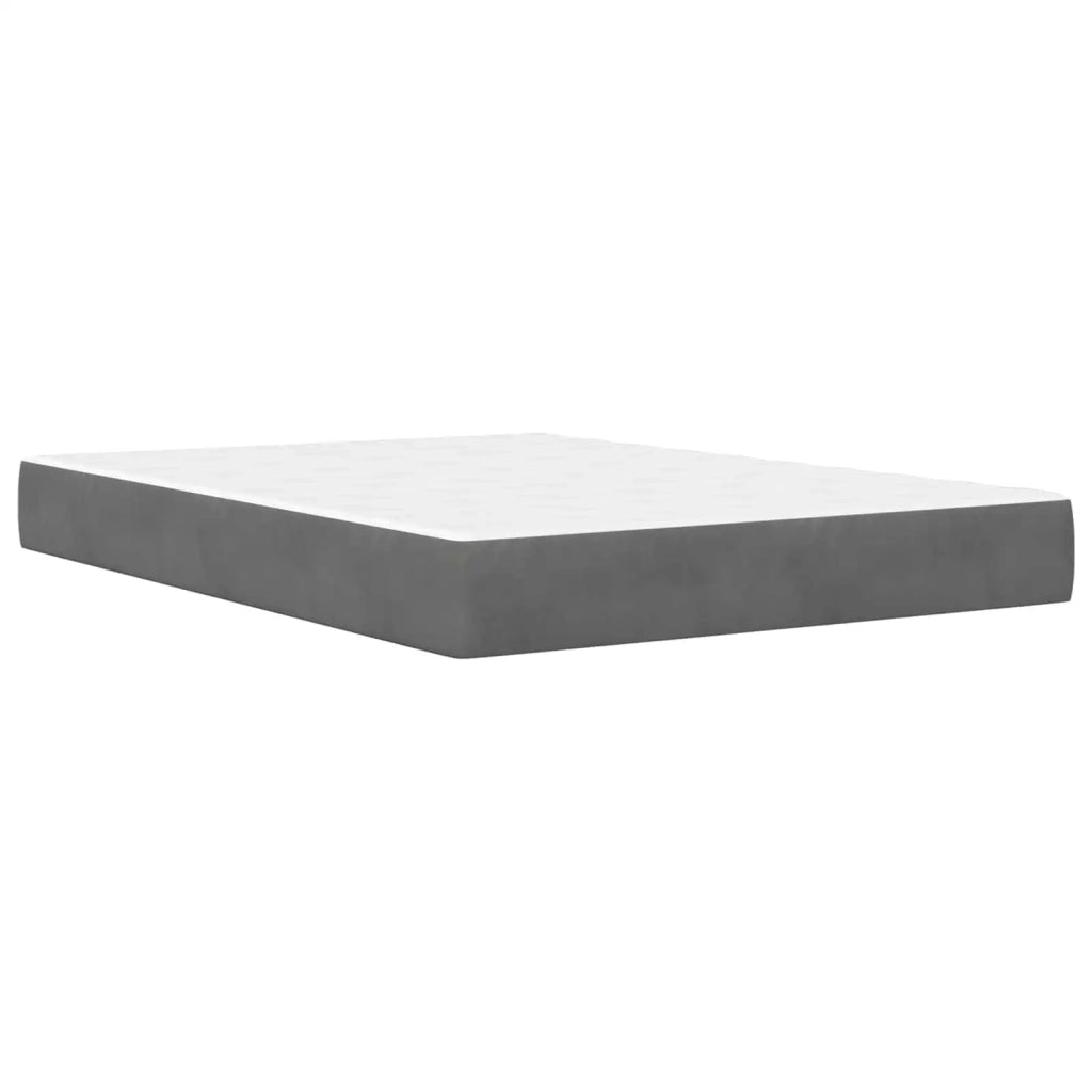 Struttura letto con materasso-Giroletto Grigio Scuro 120 x 190 cm Velluto 445147