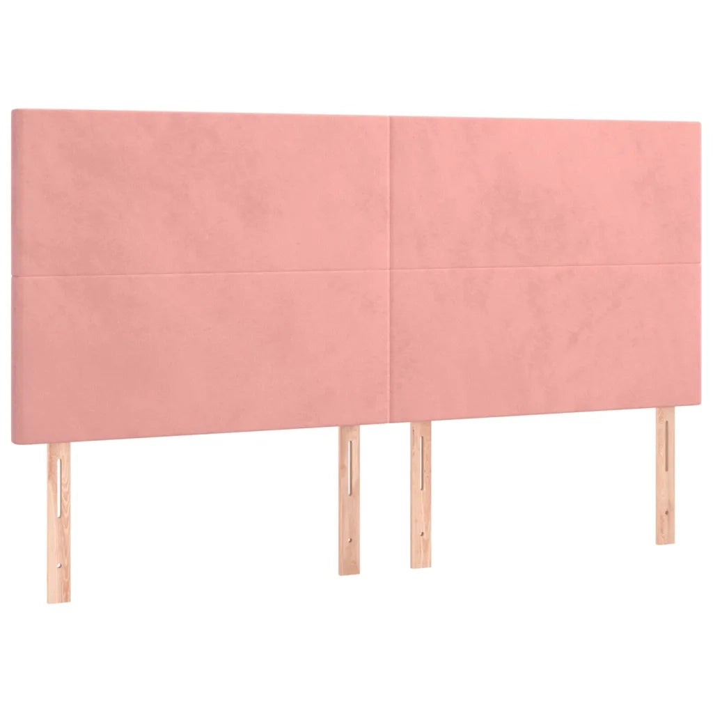Giroletto a Molle con Materasso Rosa 160x200 cm in Velluto 3132572