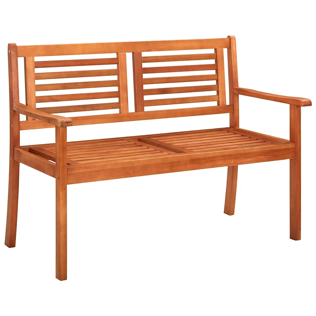 Panchina da Giardino 2 Posti e Cuscino 120cm Massello Eucalipto 3060972