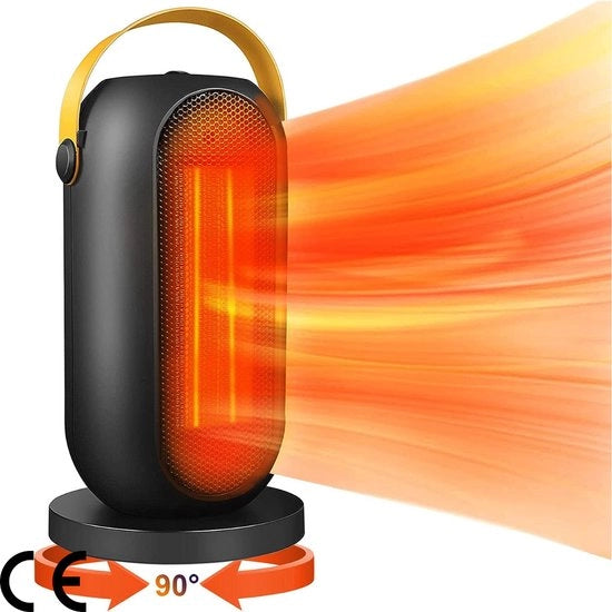 Ventilatore a riscaldamento ceramico portatile 1200 W - Stile e risparmio energetico - Con oscillazione a 90° per la camera da bagno - Riscaldamento ceramico PTC - 3 modalità - Adatto per 20 m² camere da letto e uffici