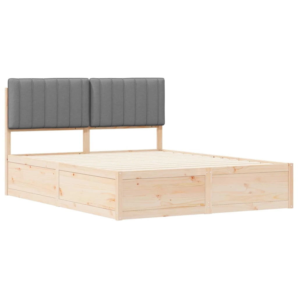 Letto con Testiera Rivestita Grigio chiaro 150 x 200 cm