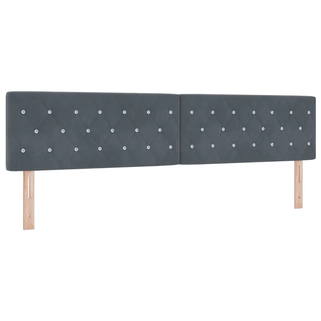 Letto a molle con testiera Grigio scuro 200 x 200 cm Velluto 3341433