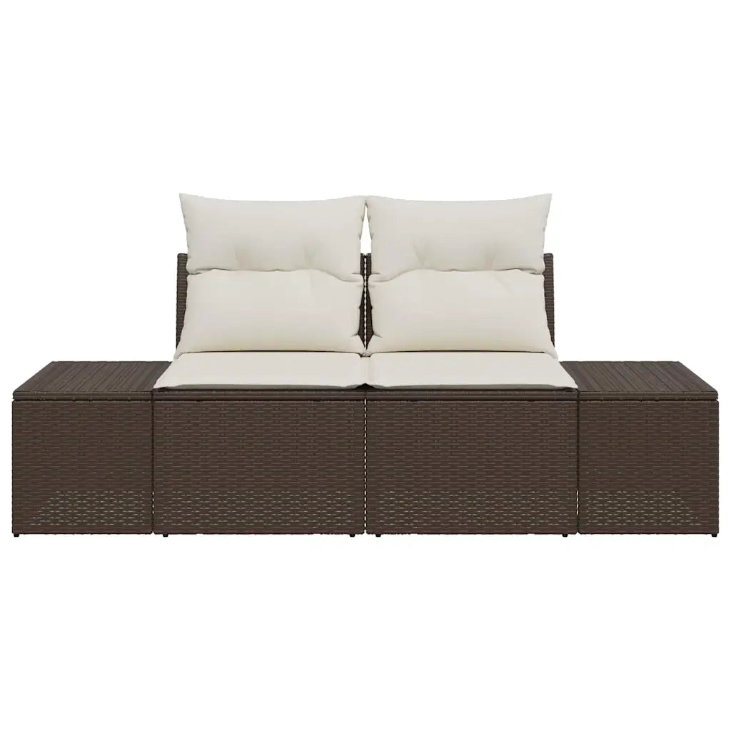 Divano da giardino-Sofa da Giardino-Divano da esterno Marrone 123 x 62 x 69cm polyrattan 351135