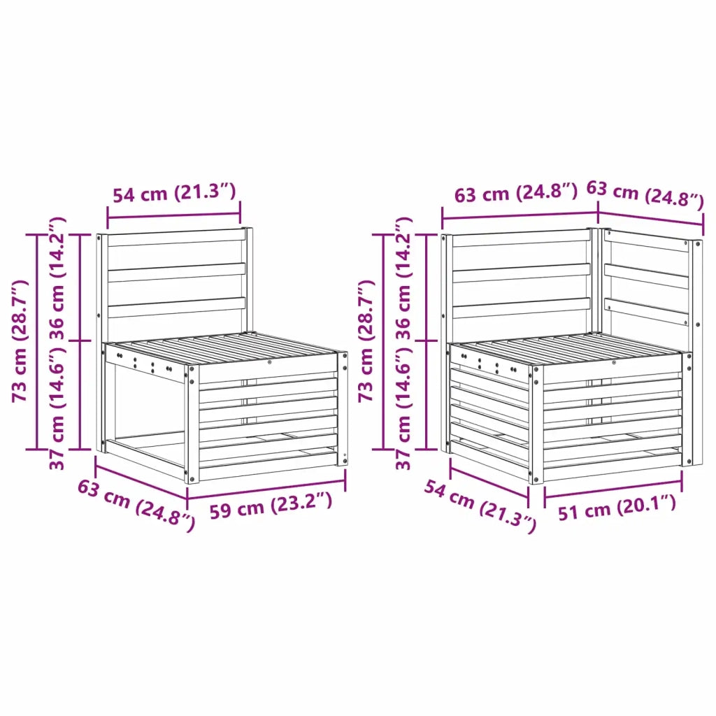 Set di divani da esterno 5 pcs Bianco 251 x 132,5 x 73 cm 3391839