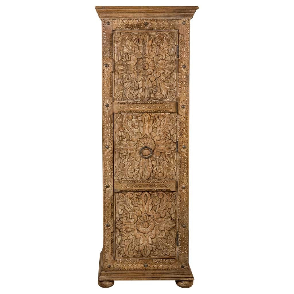 Armadio artigianale in legno marrone, 53x40x149h cm