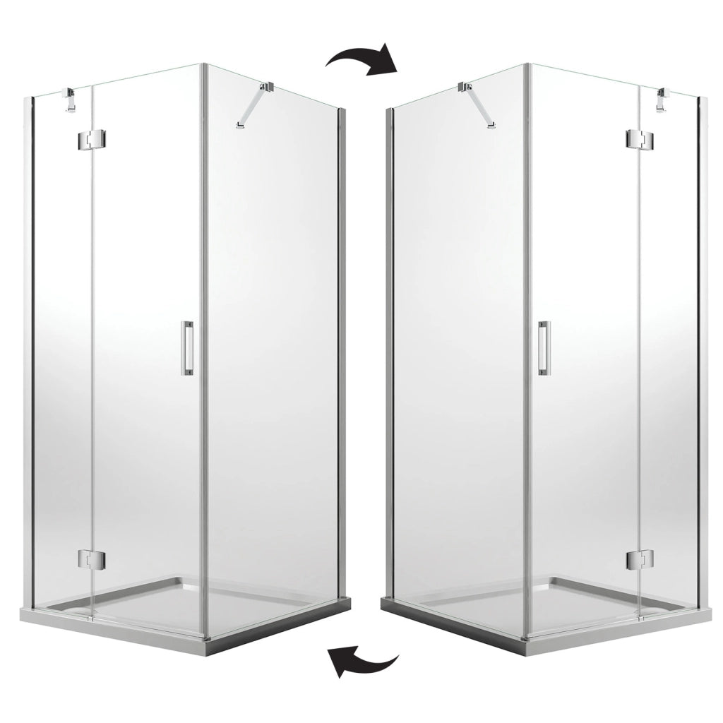 Box Doccia 80x75 CM H190 Trasparente con Easyclean mod. Flip Anta + Fisso