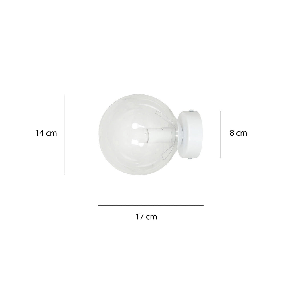 Applique Emibig Rossi 1xE14 vetro trasparente bianca