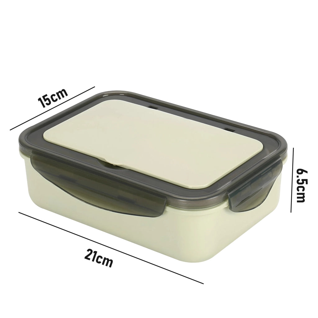 Contenitore per alimenti da 1,3 L CF-5031 con cucchiaio e forchetta Verde Cheffinger