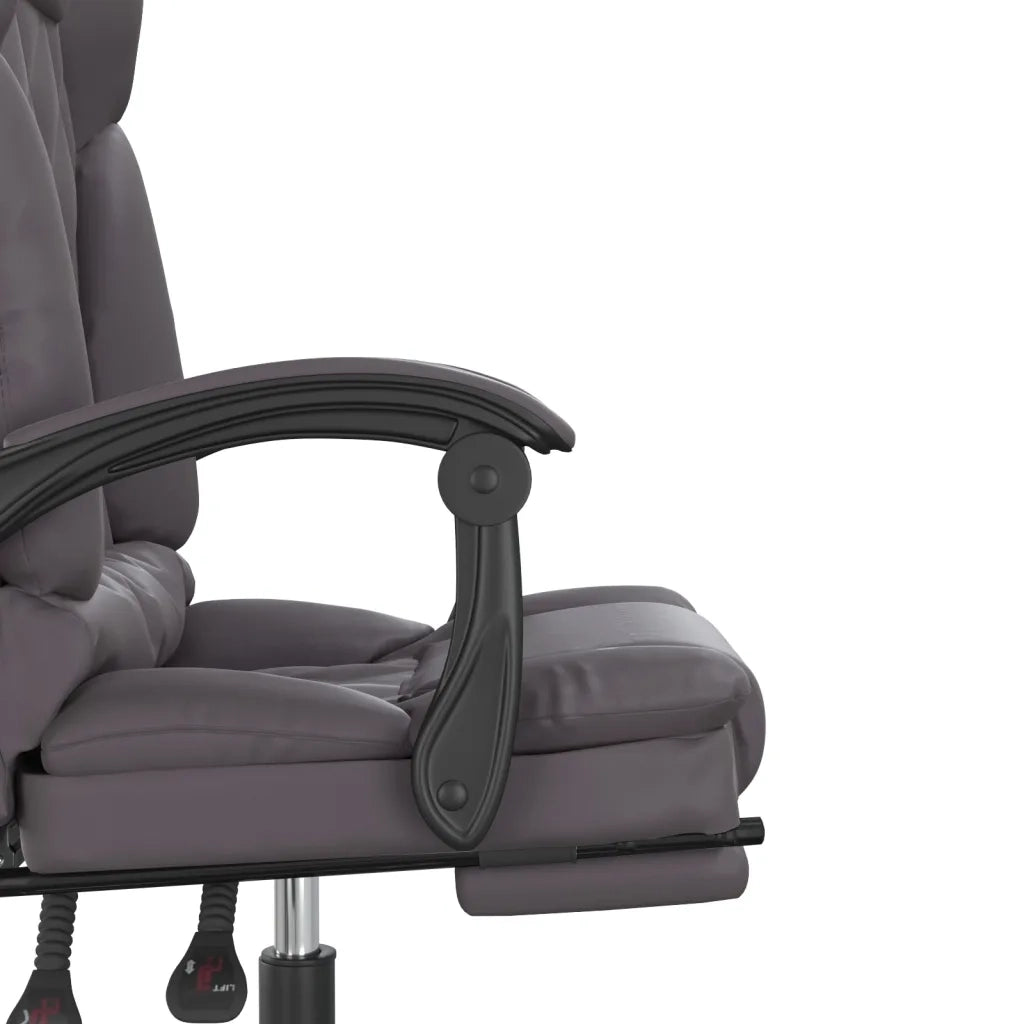 Poltrona da Ufficio Massaggiante Reclinabile Grigio Similpelle 349689