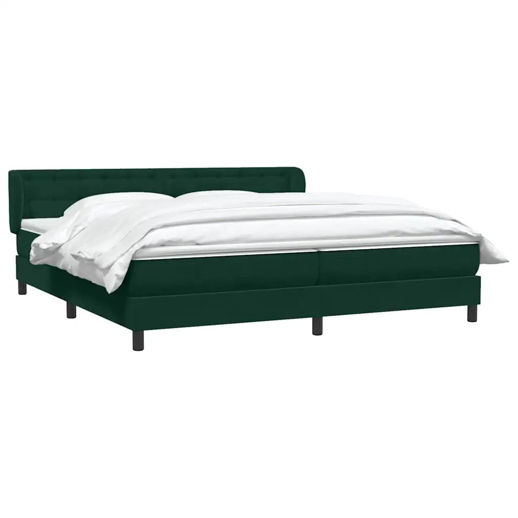 Giroletto a Molle con Materassi Verde Scuro 180x220 cm Velluto 3317916
