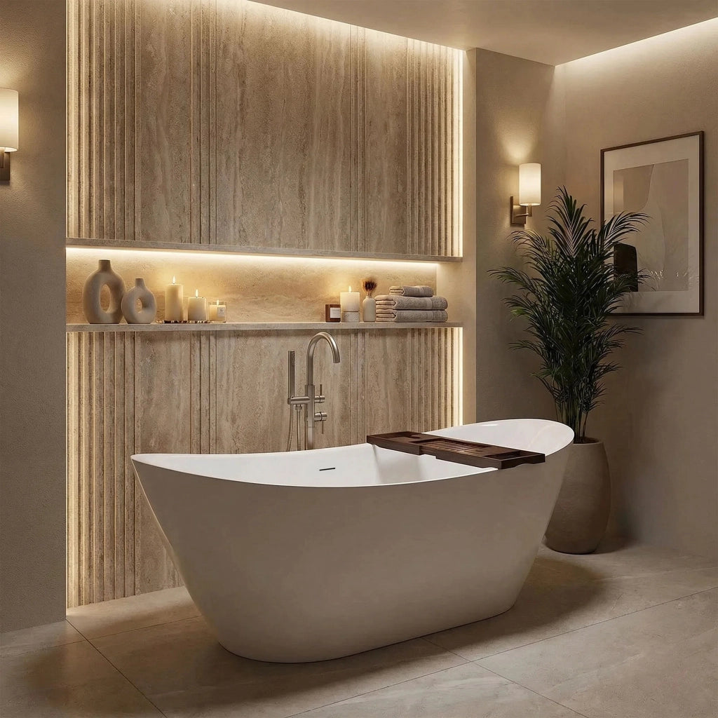 Vasca Bagno Da Terra Rea Ferrano Slim 180 Copritappo nero