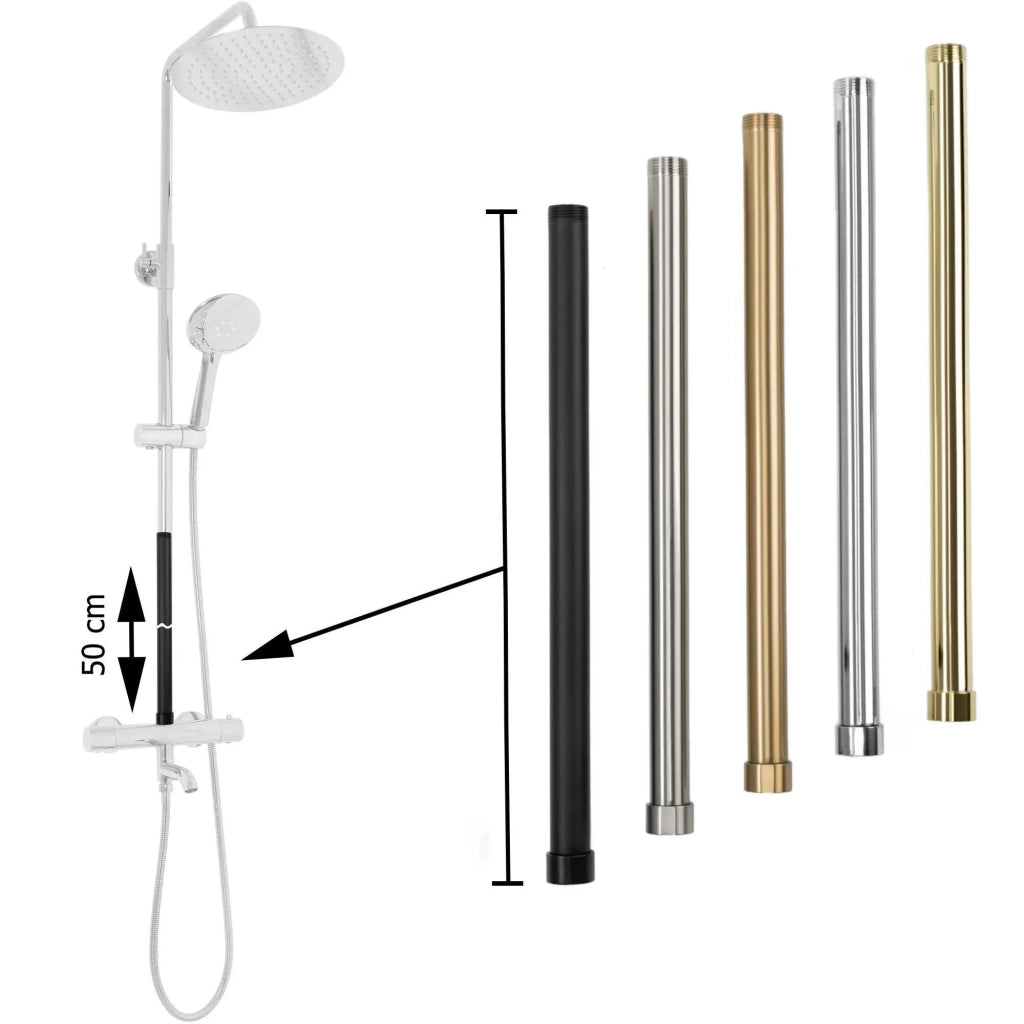 Prolunga Per Set Vasca/doccia Brush Nickel 50cm