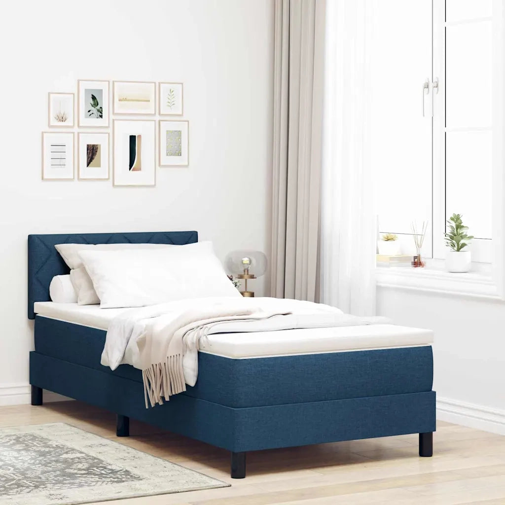Letto a molle con testiera Blu 100 x 200 cm Tessuto 3338747