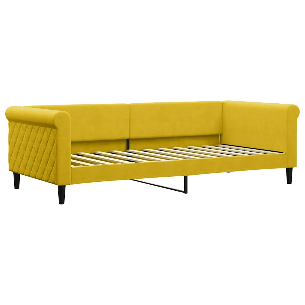 Divano letto | Sof¨¤ letto | Letto singolo con Materasso Giallo 90x200 cm in Velluto