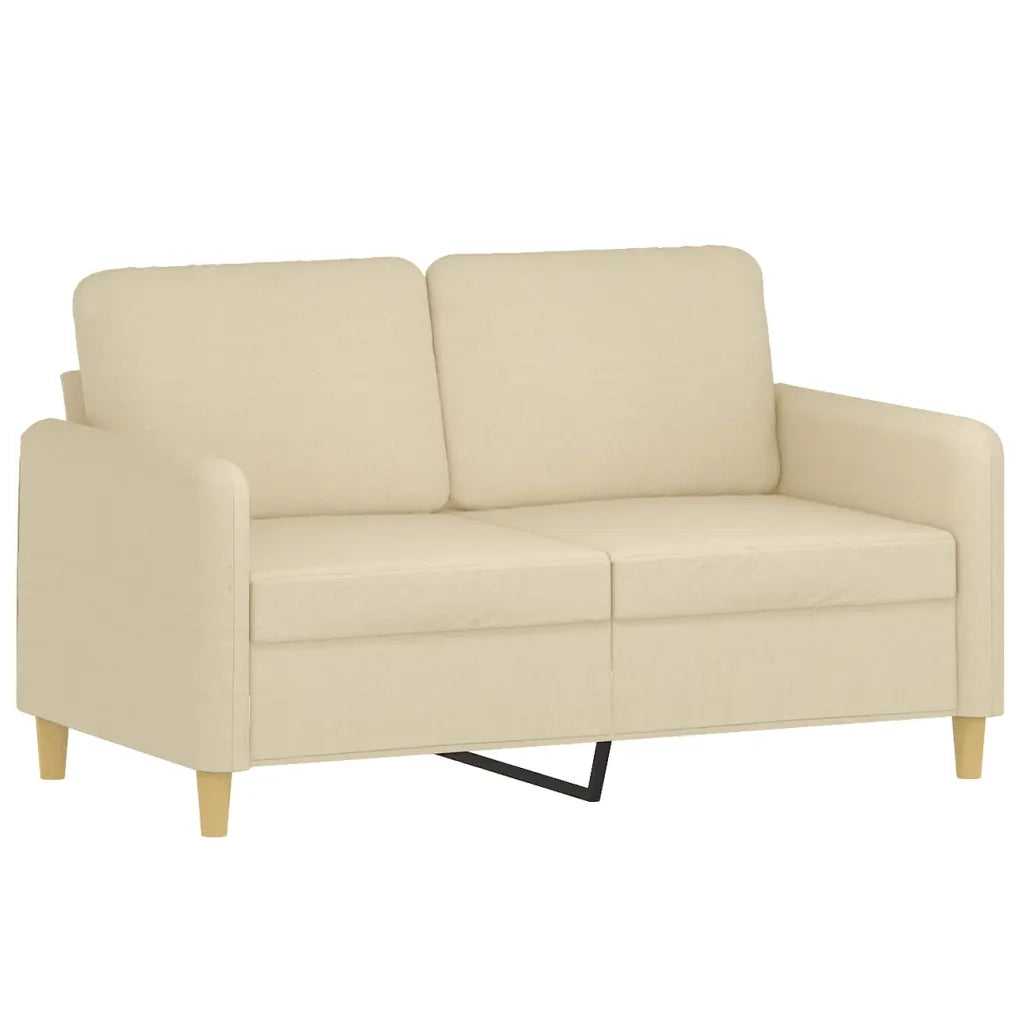 Set Divani 2 pz con Cuscini Crema in Tessuto