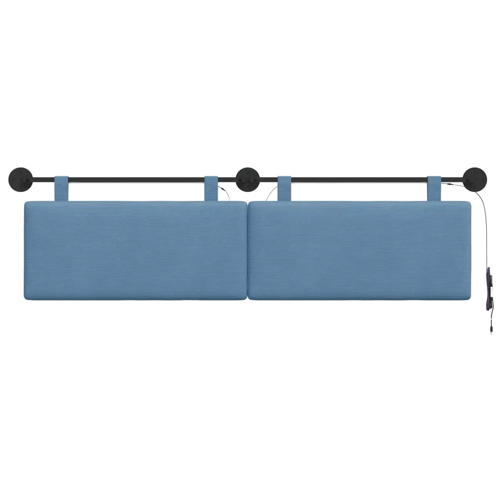 Testiera sospesa Con luce LED Blu Tessuto in Cords 3424329